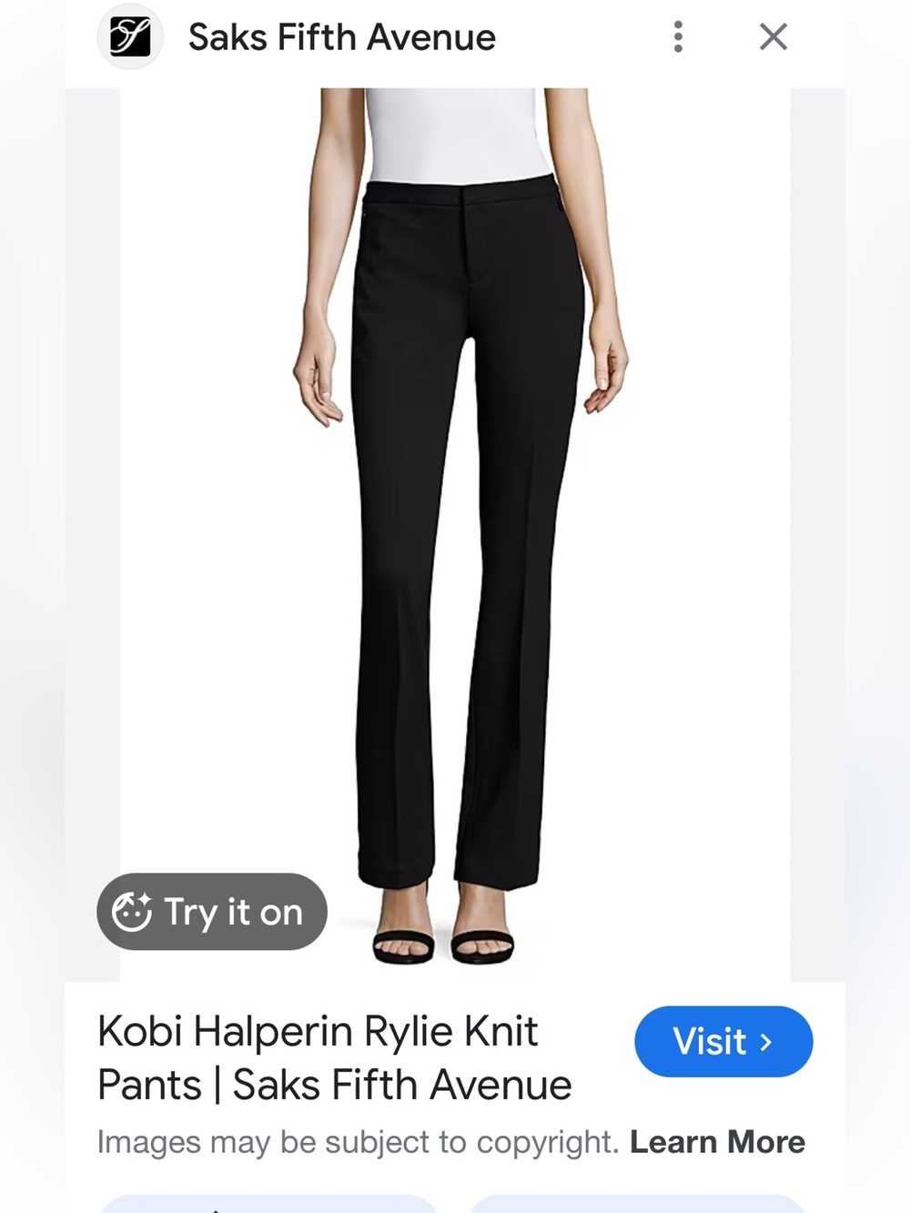 Kobi Halperin Trousers Black Women's Straight Leg Rylie Style NWT size 6 $278